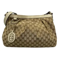 GUCCI(グッチ) ショルダーバッグ GG柄,スーキー 296834 ベージュ×ダークブラウン×アイボリー レザー
