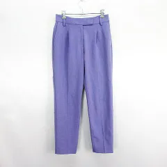 プラステ PLST パンツ ボトムス テーパード 裏起毛 タック ウール混 ストレッチ S ラベンダー ※EKM