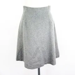 ナチュラルビューティーベーシック NATURAL BEAUTY BASIC スカート ボトムス ひざ丈 フレア ウール混 厚手 M グレー ※EKM