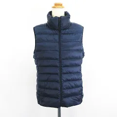 ユニクロ UNIQLO ダウンベスト アウター ジップアップ L ネイビー ※EKM