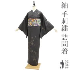 512mh20○訪問着 桜吹雪 楓の葉 金彩 共八掛 灰紫色○美品 - メルカリ