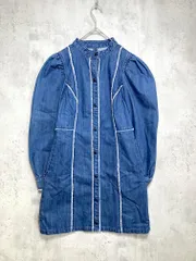 MOUSSY マウジー 定価12980円 カットオフ フリル デニム ドレス ワンピース size1/青 ■■レディース