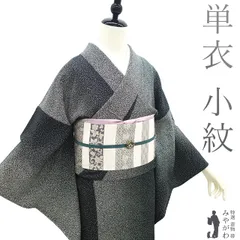 【新古品】 小紋 単衣 着物 未使用 正絹 春 秋 黒 白 ぼかし染 上質 カジュアル モノトーンカラー おしゃれ 仕立て上がり 身丈167 裄丈67 Ｌサイズ みやがわ sb15928