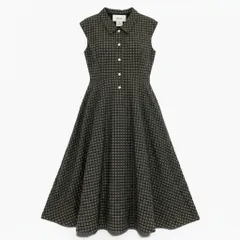 14a28 Rene ルネ ノースリーブワンピース ノースリーブワンピース Aライン 襟付き パールボタン 38 ブラウン レディース 女性用u02t