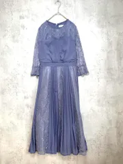 Lace Ladies レースレディース 定価8778円 ビスチェ風シフォンプリーツ ワンピース sizeL/ブルーグレー ■■レディース