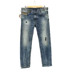 ディーゼルインダストリー Diesel Industry WAYKEE ウォッシュド ストレート ダメージ クラッシュ デニム パンツ メンズ  30