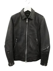 ナノユニバース nano universe レザージャケット ライダース 中綿 S 黒 ブラック 革ジャン ジップアップ アウター