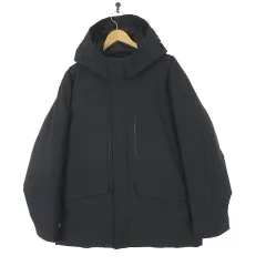 ユニクロ UNIQLO 24AW ハイブリッド ダウンパーカー ダウンジャケット 311-470073 ジップアップ フード L 黒 ブラック 美品