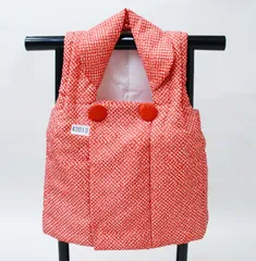 七五三 三歳 被布コート 単品 女児 3歳 3才 三才 女の子 ポリエステル 赤色 疋田鹿の子模様 ひな祭り お正月 NO43013