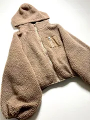 apres jour アプレジュール AJ870043AL もこもこフードボア ブルゾン ジャケット sizeF/モカ ◆■レディース