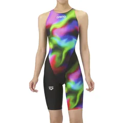 arena(アリーナ) レーシングワンピーススパツツ 水泳水着W 公認 (as5frc65l-bkpk)、ブラック/ピンク