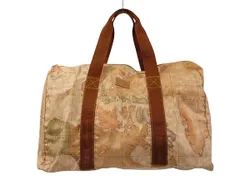 PLIMA CLASSE プリマクラッセ ボストンバッグ 地図柄 総柄 ハンドバッグ ベージュ系 BAG カバン 手提げ鞄