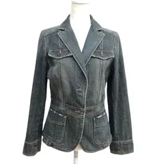 23区 デニムジャケット テーラード ユーズド加工 2つボタン ブラック系デニム サイズ44【ZK72】