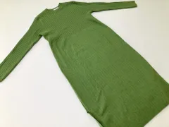 AZUL BY MOUSSY アズールバイマウジー   リブ スリットクルーネック  ニット ワンピース sizeS/緑◇■レディース