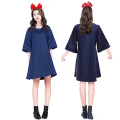 [LAMONKE] ハロウィン コスプレ 魔女の宅急便 キキ 仮装 大人用 魔女 ワンピース カチューシャ付き 2点セット 魔女の宅配屋さん レディース パーティー イベント 衣装 フリーサイズ