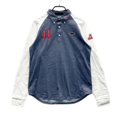 サイズ：M ROUGH&SWELL ラフアンドスウェル  長袖ポロシャツ ボタンダウン  ネイビー系 [240101571983] ゴルフウェア メンズ ストスト