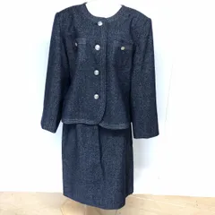 [値下げ交渉歓迎] レディース セットアップ スカートスーツ 紺 L~XL  B-95