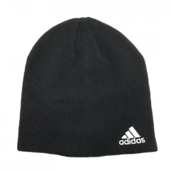 【新品】アディダス ニット帽 黒×白 ロゴ刺しゅう  フリー(57-59㎝)   ゴルフウェア adidas