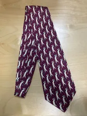 Christian Dior MONSIEUR ゴルフ柄 ネクタイ 赤系 絹100 M00091