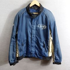 GREEDY グリーディー ライダース ジャケット 切替 プロテクター付 モーターサイクル レーシング ライディング ツーリング バイク ネイビー系 LL A687