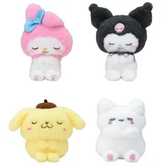 ゆるかわサンリオキャラクターズ　Sheep Dreamy マスコット　各種　寝顔　ぬいぐるみ　もこもこ　シープドリーミー　プライズ　ポムポムプリン　はなまるおばけ　クロミ　マイメロディ