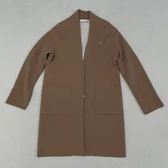 S ラコステ キャメル レディース ロング ウール100 ニット カーディガン 0122-2