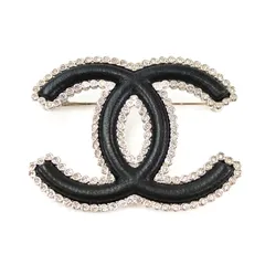 CHANEL シャネル ココマーク ラインストーン ブローチ ブラック 管理番号：10846