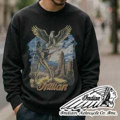 Indian Motocycle インディアン スウェット トレーナー メンズ レディース sweat printed プリント ブランド IC-3010 7986581 (Vintageブラック)のサムネイル