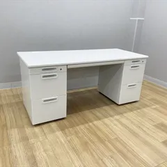 プラス 両袖デスク LA オフィスデスク W1600 D700 ホワイト