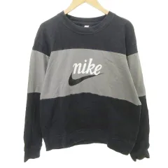 ナイキ NIKE トレーナー プリント ロゴ 薄手 Mサイズ 紺 ネイビー ■GY54