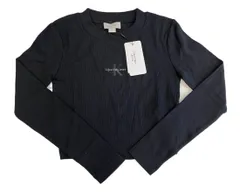 カルバンクライン CALVIN KLEIN JEANS A- LS MONOGRAM BABY TEE ロングスリーブ モノグラム ベビーT 黒 J224950 ロンT ブラック Sサイズ 101LT-308