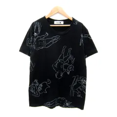 ネネット Ne-net にゃー Tシャツ カットソー 半袖 ラウンドネック プリント 3 黒 ブラック /SY41のサムネイル