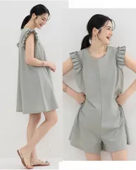 ラッシュガード 即購入OK レディース オールインワン 水着 速乾 紫外線対策 水陸両用 ノースリーブ ワンピース水着 フリル ゆったり おしゃれ 