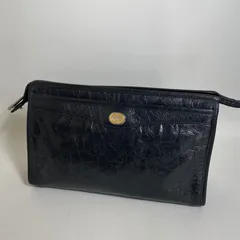 2601-46｜美品｜グッチ クラッチバッグ レザー ブラック GGロゴ金具