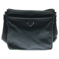 PRADA (プラダ) プラダ ショルダーバッグ メッセンジャーバッグ ブラック ナイロン サフィアーノ シルバー金具 2VH797