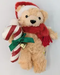 東京ディズニーシー ぬいぐるみストラップ Duffy's Christmas 2006 ダッフィー(初期白タグ/舌出し：キャンディ/サンタ帽/マフラー) 白タグ