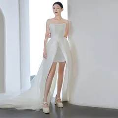 2026年冬新作フレンチスタイルウェディングドレス（撮影旅行の花嫁用）