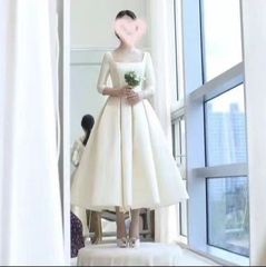 かーくん様専用】ホワイトサテン ウェディングドレス 花嫁 結婚式
