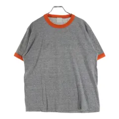 VINTAGE (ヴィンテージ) 80-90s リンガー無地クルーネック半袖Tシャツカットソー グレー