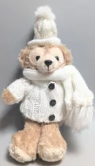 東京ディズニーシー ぬいぐるみバッジ ダッフィー(白ニット/マフラー/ニット帽)