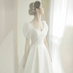 Lumiere ウェディングドレス Francoise M パフスリーブ 結婚式 - メルカリ