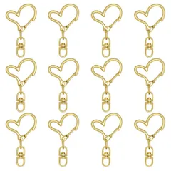 キーホルダー パーツ MUNCVY 20点セット 回転カン付き カワイイ ハート ナスカン ゴールド 金具 ンドメイド 手作り キーリング