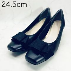 希少 新品タグ付 4°C パンプス 23.5 バックストラップ 黒 本革 レザー