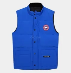 カナダグース フリースタイル クルー ベスト 青 S