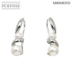 ミキモト MIKIMOTO アコヤ真珠 4.7-3.5mm ピアス K18 WG ホワイトゴールド 750 パール Akoya Pearl Earrings Pierced 90307425
