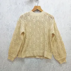 GeeRA ジーラ 透かし編み ルーズニット ニットプルオーバー ボリューム袖 レイヤードスタイル ゆるシルエット オーバーサイズ アイボリー Mサイズ ◇〇