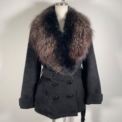 美品】ノーベスパジオ ロングコート最高級アンゴラブルーフォックス