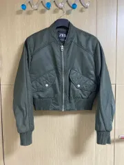 ZARA レディース ザラ カーキ クロップド ブルゾン ジャケット XSサイズ