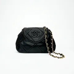 シャネル CHANEL バッグ ショルダーバッグ ラムスキン ブラック ゴールド ココマーク マトラッセ チェーン
