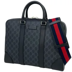 【中古】GUCCI | グッチ GGスプリーム 2way ブリーフケース ビジネスバッグ 474135 ブラック【尾張小牧店】
